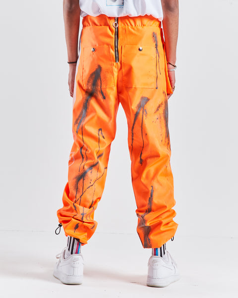 HAUS Party Track Pants - Orange / Paint
