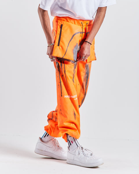 HAUS Party Track Pants - Orange / Paint