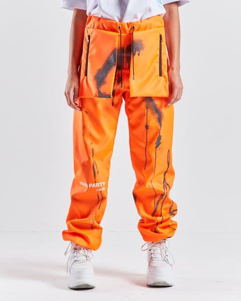 HAUS Party Track Pants - Orange / Paint