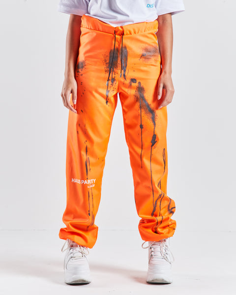 HAUS Party Track Pants - Orange / Paint